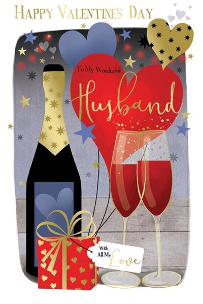 Husband Valentine’s Day card - balloons and hearts