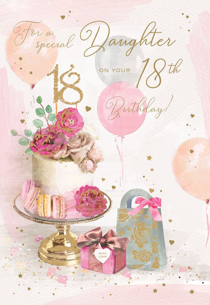 Daughter 18th birthday card - birthday cake
