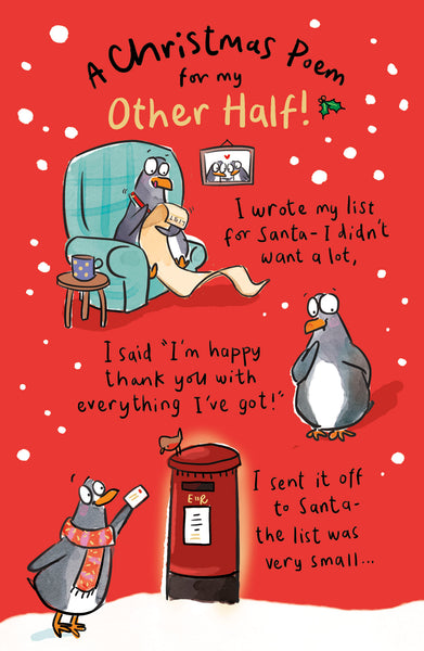 Other half Christmas card - funny card