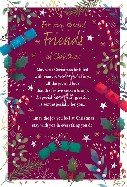 Special friends Christmas card - sentimental verse