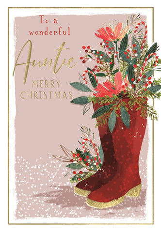 Auntie Christmas card- Christmas flowers