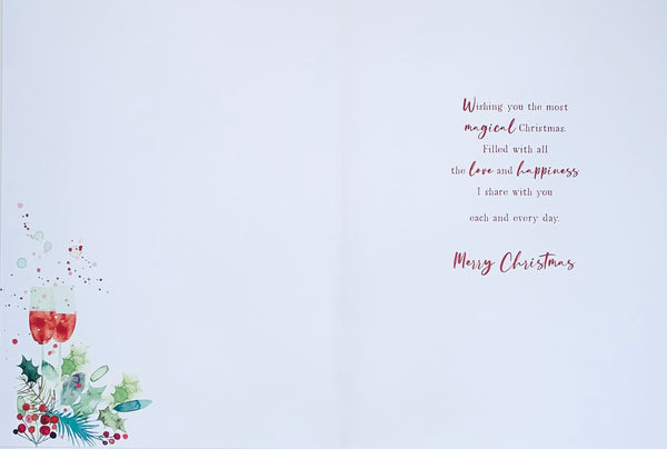 Wife Christmas card- festive celebrations