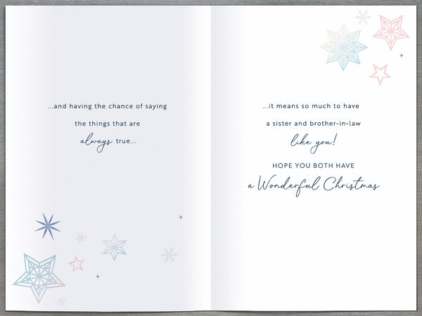 Sister and Brother in law Christmas card- Xmas stars