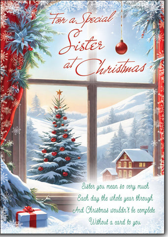 Sister Christmas card- Sentimental verse