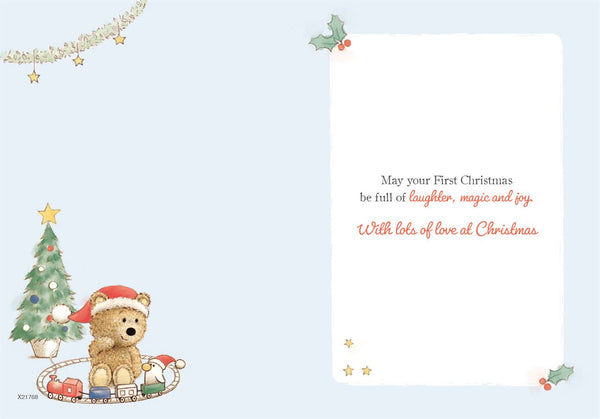 Grandson 1st Christmas card - cute bear