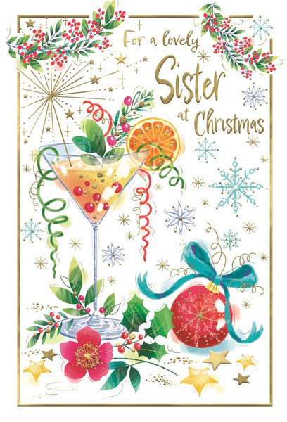 Sister Christmas card- festive drinks