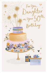 Daughter 50th birthday  card - birthday  card