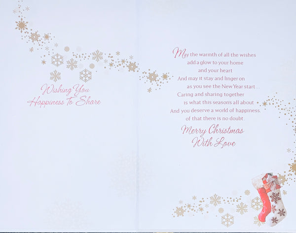 Son and Girlfriend Christmas card - Christmas stockings