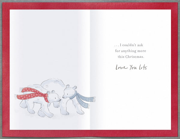 Husband Christmas card - cute polar bears