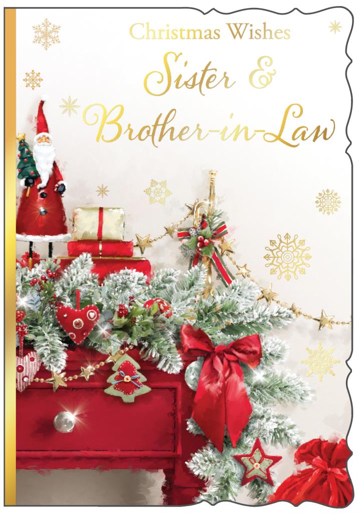 Sister and Brother-in-law Christmas card- festive home