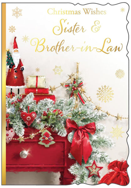 Sister and Brother-in-law Christmas card- festive home