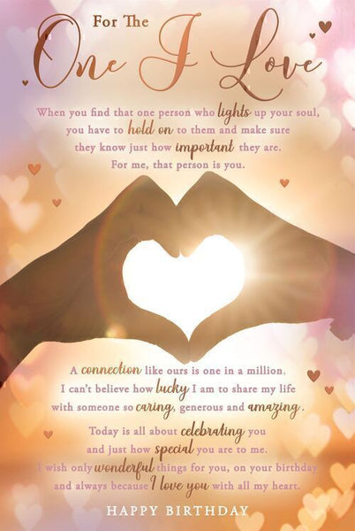 One I love birthday card- sentimental verse