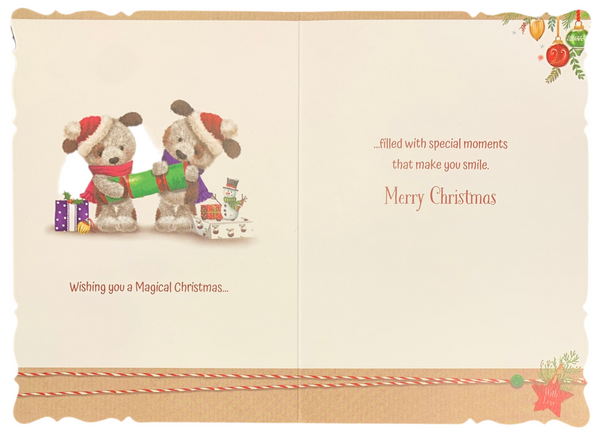 Son and Daughter-in-law Christmas card- cute dogs