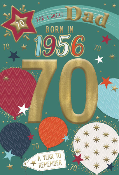 Dad 70th birthday card- Born in 1956