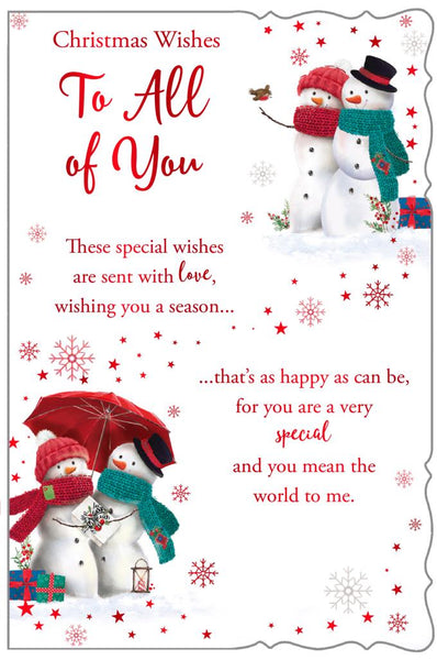 To all of you Christmas card - cute snowmen