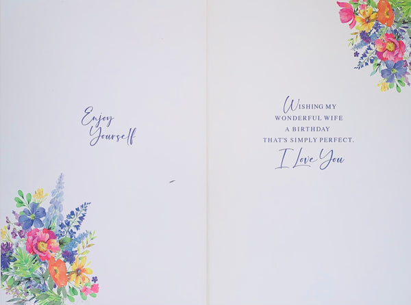Wife birthday card - flowers