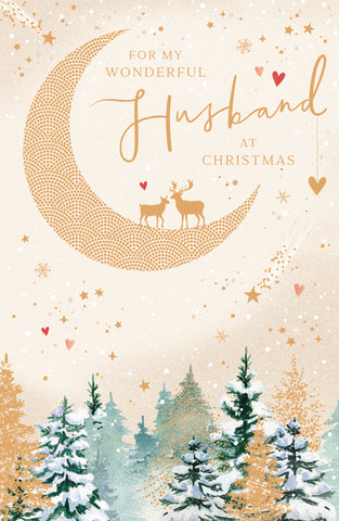 Husband Christmas card -festive woodland
