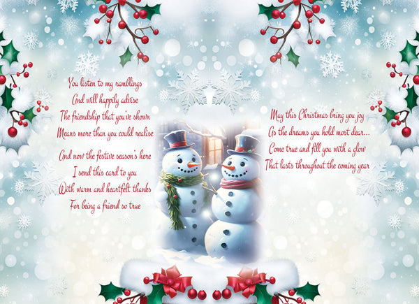 Friend Christmas card- long verse