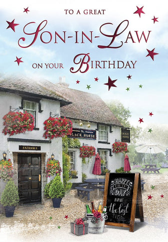 Son-in-law birthday card - birthday pub