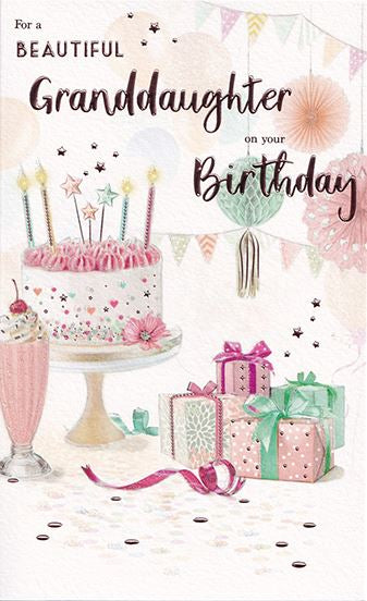 Granddaughter birthday card - birthday cake