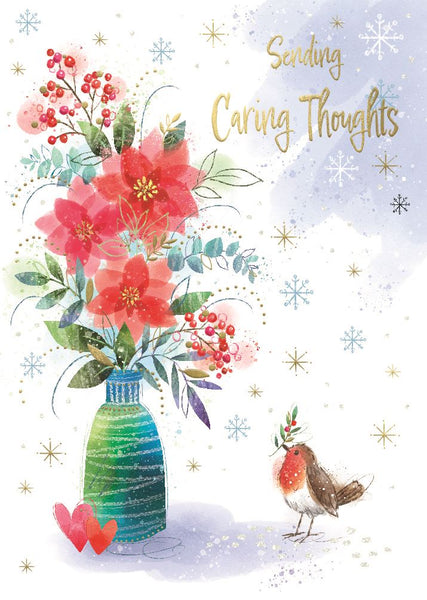 Thinking of you Christmas card - Christmas post box