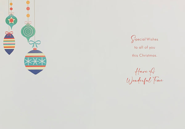 To all of you Christmas card- Xmas baubles