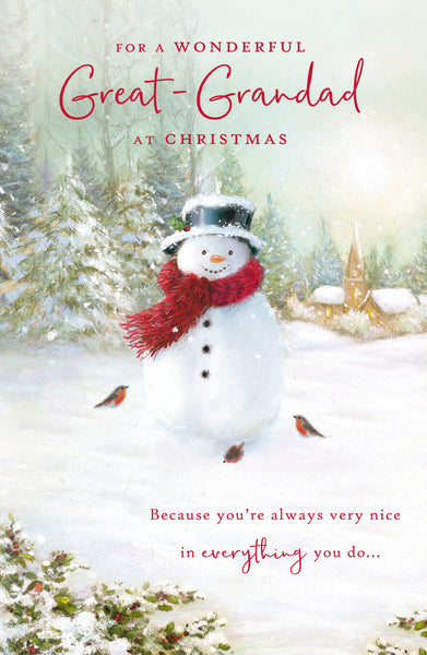 Great-Grandad Christmas card - snowman