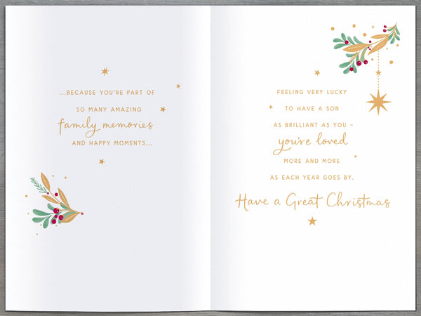 Son Christmas card - Sentimental verse