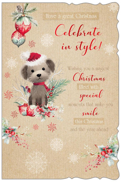General Christmas card - cute Christmas dog