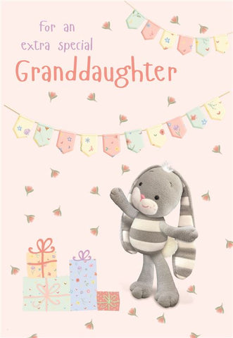 Granddaughter birthday card- cute rabbit