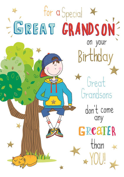 Great Grandson birthday card - cute and colourful