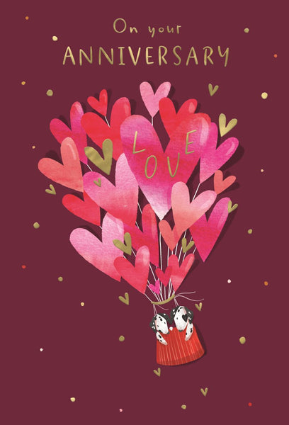 Your wedding anniversary card - cute balloons