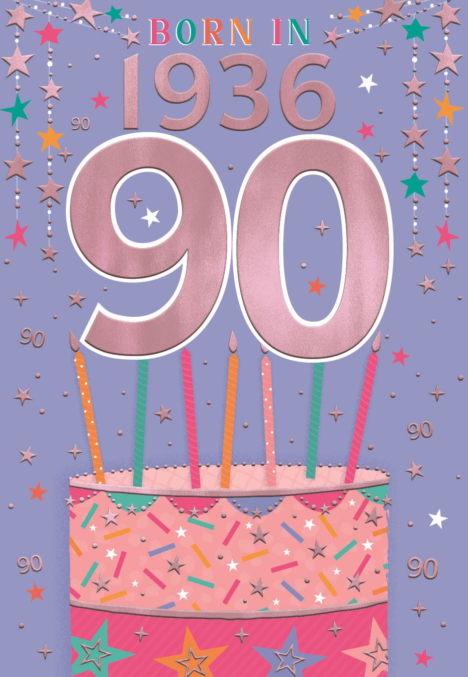 90th birthday card - born in 1936