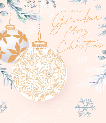 Grandma Christmas card -beautiful Xmas bauble