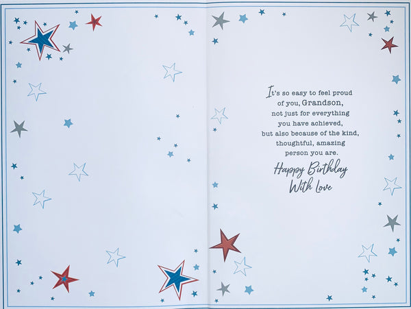 Grandson birthday card - modern stars