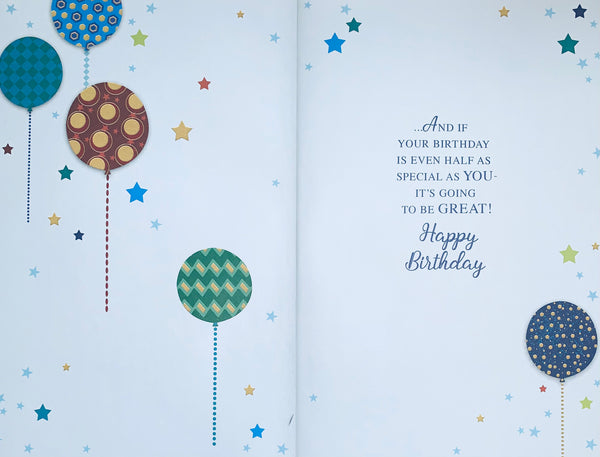 Son-in-law birthday card - modern balloons