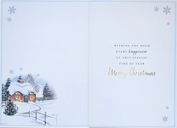 Aunt and Uncle Christmas card - Xmas cottage