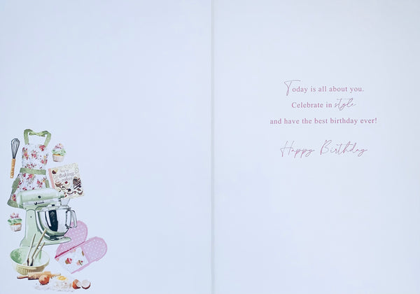 Sister in law birthday card - birthday baking