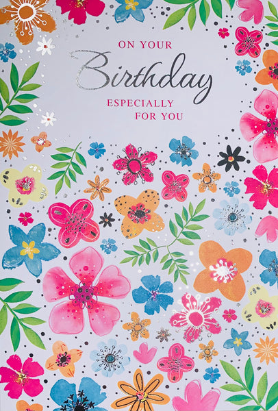 Birthday card for her - colourful flowers