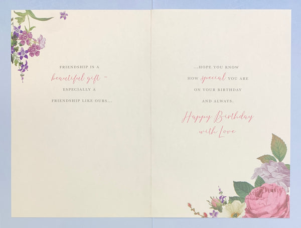 Friend birthday card - beautiful flowers