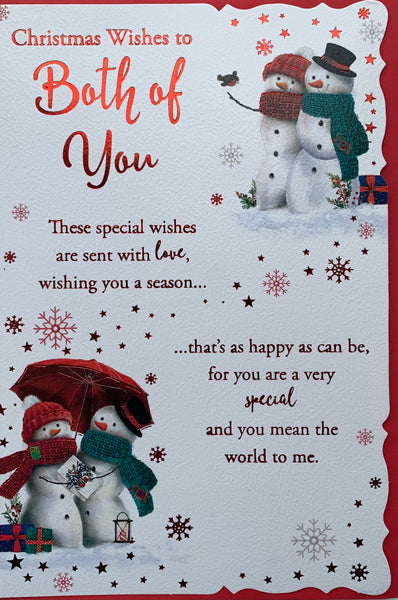 To both of you Christmas card-  cute snow couple