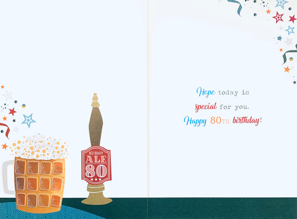 80th birthday card- real ale