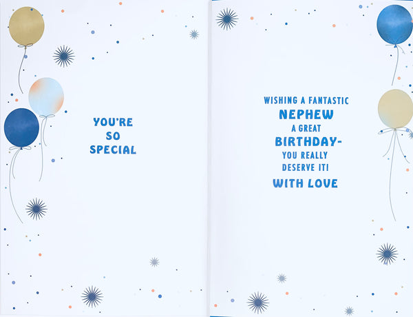 Nephew birthday card- modern balloons