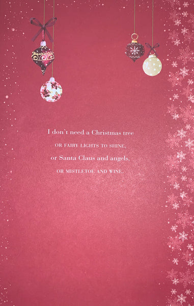 Wife Christmas card- Xmas heart