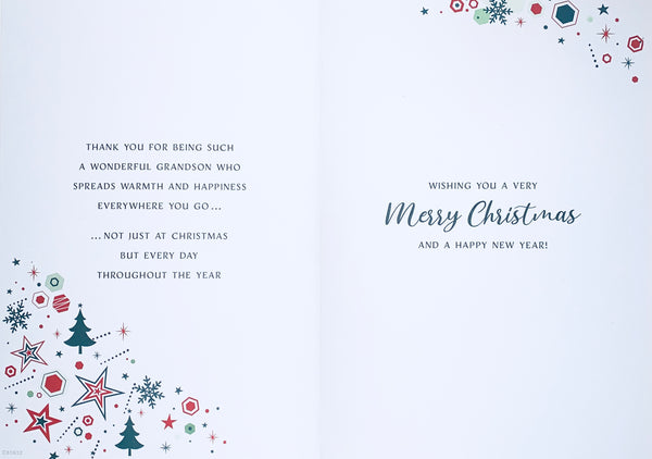 Grandson Christmas card - modern Xmas tree