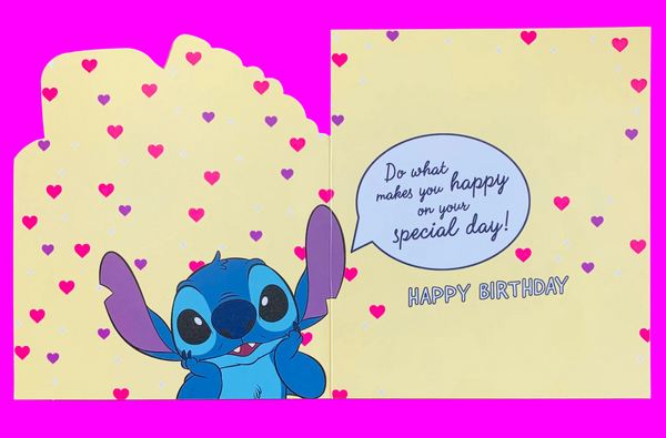Age 4 birthday card - Lilo and Stitch