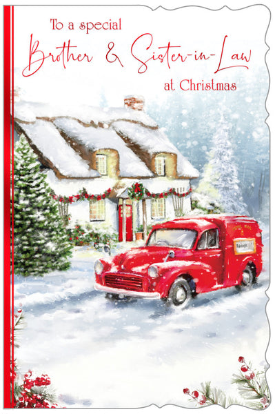Brother and Sister-in-law Christmas card - festive scene