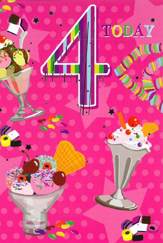 Age 4 birthday card - birthday ice cream