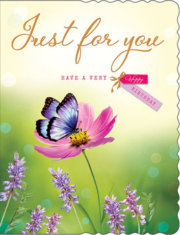 Birthday card for her- flower and butterfly