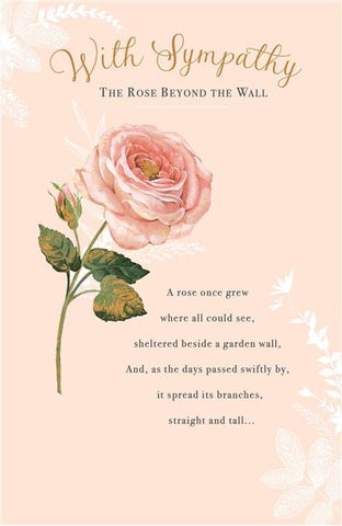 Sympathy card- the rose beyond the wall